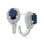 Sapphire Jewelry: 6 1/2ct Statement Style Sapphire and Diamond Earrings in 14k White Gold | Fine Gemstone Jewelry