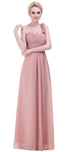 Esvor Flower One Shoulder Empire Waist Prom Party Evening Long Bridesmaids Dress