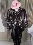 Piece Long Jacket Gangster Black & Any Color Pinstripe Zoot Suit