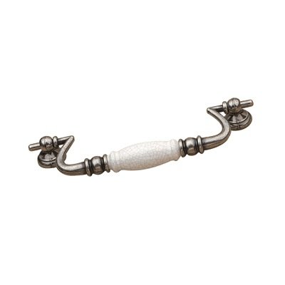 PULL 160MM FAUX IRON & CRACKLE WHITE