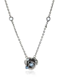 Sorrelli "Salt Water" Mini-Rosette Crystal Antique Silver-Tone Pendant Necklace