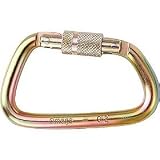 Omega Pacific 7/16 Steel Modified D Screw Gate Carabiner (Gold)