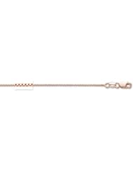 14k Solid Rose Pink Gold Box Chain Necklace 20" 0.8mm