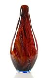 17'' Glass Volcano Vase Beautiful & Heavy 100% Handblown Art X597
