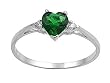 Sterling Silver Ring - Clear CZ - Emerald Heart - Prong Set - 7 mm x 2 mm, Sizes 4-9 Sterling Silver Ring - Clear CZ - Emerald Heart - Prong Set - 7 mm x 2 mm, Sizes 4-9