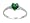 Sterling Silver Ring - Clear CZ - Emerald Heart - Prong Set - 7 mm x 2 mm, Size 5