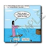 Jesus - Water Skiing - 12 Inch Glass Tile