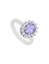 Tanzanite and Diamond Ring 14K White Gold - 1.50 CT TGW