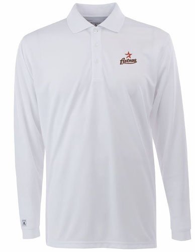 Houston Astros Long Sleeve Polo Shirt (White) - Medium