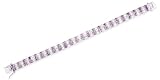 Channel-Set Princess-Cut C.Z. Amethyst Diamonds Alternating With C.Z. Rhodium Plated (.925) Sterling Silver Bracelet (Holiday Special)
