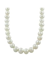 Sterling Silver White AA Freshwater Pearls Strand Necklace (7-7.5mm, 18 inch)