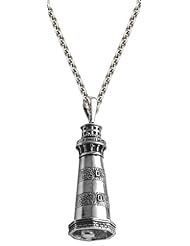 Bodie Island Sterling Silver Lighthouse Bell 20 Inch Necklace