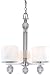 Bentley 3 Light White and Chrome Chandelier