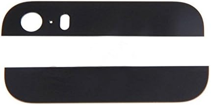 SeattleTech New Black Back Housing Upper Top and Lower Bottom Glass Replacement Parts For iPhone 5S