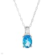 Necklace With 1.15ctw Genuine Topazes Crafted in White Gold Length 18in