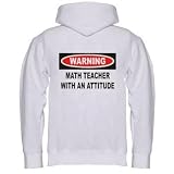 Warning: Math Teacher with an attitude Adult Zippered Hooded (Hoody Hoodie) Sweatshirt Fleece Jacket (Various Colors Avail)