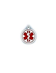 Sterling Silver Medical Alert ID Alert Round Pendant Charm