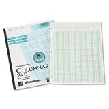 Columnar Pad, 8 Columns, 50 Sheets, 11"x8 1/2", Green (WLJG7208) Category: Graph and Data Pads