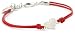 Ettika Silver Colored Heart Single Charm Red Leather Bracelet