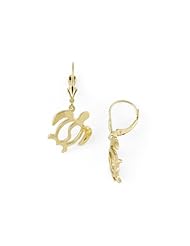 Turtle Earrings in 14K Yellow Gold