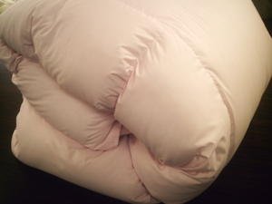 【日本製】【2万円】高品質　羽毛掛(合掛け)ふとんピレネー産ホワイトグースダウン８０％【送料無料】 (クイーン 210x210cm, ピンク)