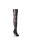 Fetish Thigh High Boot with 5 Inch Heel And Rear D-Ring Lace Up.