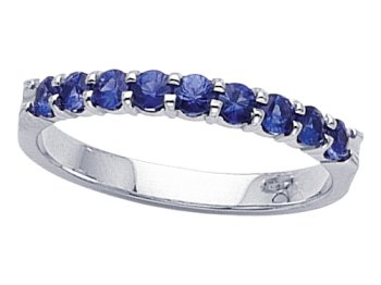 0.60 cts Genuine Sapphire Band   Platinum  18kt White or Yellow Gold FREE GIFT BAG!