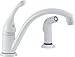 DELTA FAUCET 441-WH-DST Collins Single Handle Kitchen with Spray, White