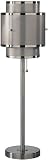 Lite Source Charisma 1 Light Table Lamp, Polished Steel With Wire Gauze Shade