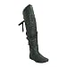 LETTA Womens Over The Knee Slouch Gray Boots
