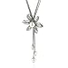 Silver & Diamond Pearl Flower Necklace 18