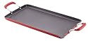 KitchenAid Hard-Base Porcelain Aluminum Nonstick 18-by-10-Inch Two-Burner Griddle, Red