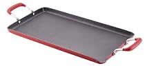 KitchenAid Hard-Base Porcelain Aluminum Nonstick 18-by-10-Inch Two-Burner Griddle, Red