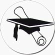 Black Grad Hats Foil - Graduation Envelope Seals