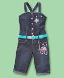 Apple Bottoms Little Girl Belted Denim Jumpsuit