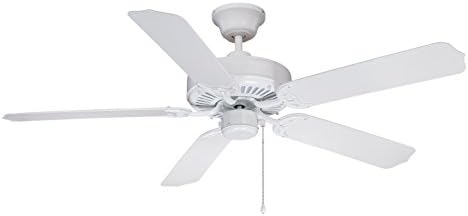 Litex WOD52WW5X All Weather Collection 52-Inch Indoor/Outdoor Ceiling Fan with Five White ABS Blades - Light Kit Adaptable