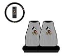 A Set of 2 Front Universal Fit Bucket Seat Cover and Steering Wheel Cover - Disney Mickey Mouse Classic Vintage