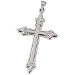 Platinum Fleur-De-Lis Cross Pendant