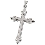 Platinum Fleur-De-Lis Cross Pendant