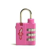 Review Safe Skies TSA Luggage Locks  / Safe Skies TSA Approved 3 Dial Light Weight Combination Luggage Lock Bubble Gum Pink