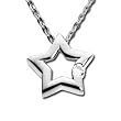 14kt White Gold Little Star Diamond Pendant Necklace