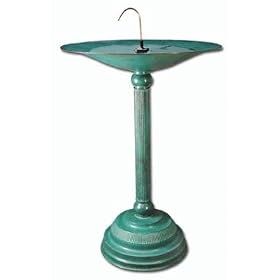 Winged Aquatics Brass Bird Bath - Green Patina by 
