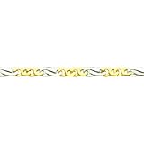 14K Two Tone Gold Fancy Link Bracelet 8