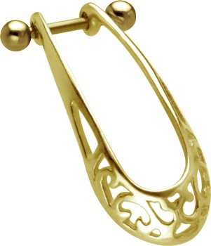 SOLID 14K Yellow Gold CELTIC DESIGN Helix Shield 