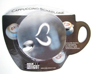 Hab & Gut (CS001) Cappuccino-Schablonen im 3er Set, (Cafe, Mund & Herz)