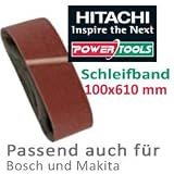Hitachi Schleifband 100x610mm K40 Schleifpapier [passend für Hitachi, Bosch, Makita]