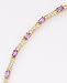 18k Gold Over Sterling Silver Amethyst and Diamond Accent Heart Bracelet