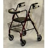 Medline Deluxe Rollator, Burgundy