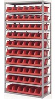 18“ Shelving Unit, 10 Shelves with 30318 Yellow Bins 18“ Shelving Unit, 10 Shelves with 30318 Yellow Bins