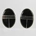 Oval Black Onyx and Sterling Silver Earrings, #9793